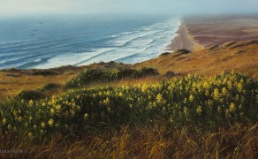 LAST LIGHT AT PT. REYES, 12×24  (available at Greenhouse Gallery, San Antonio, TX)